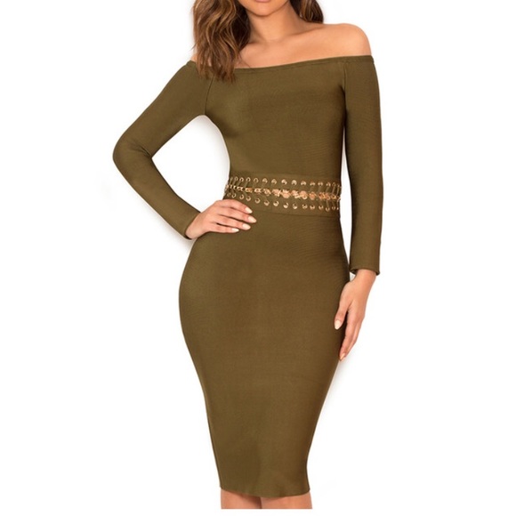 house of cb green dress